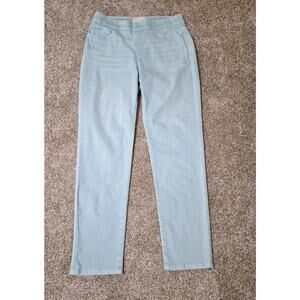 Soft Surroundings Pull-On Jeans Size M Teal Denim Stretch Elastic Waist